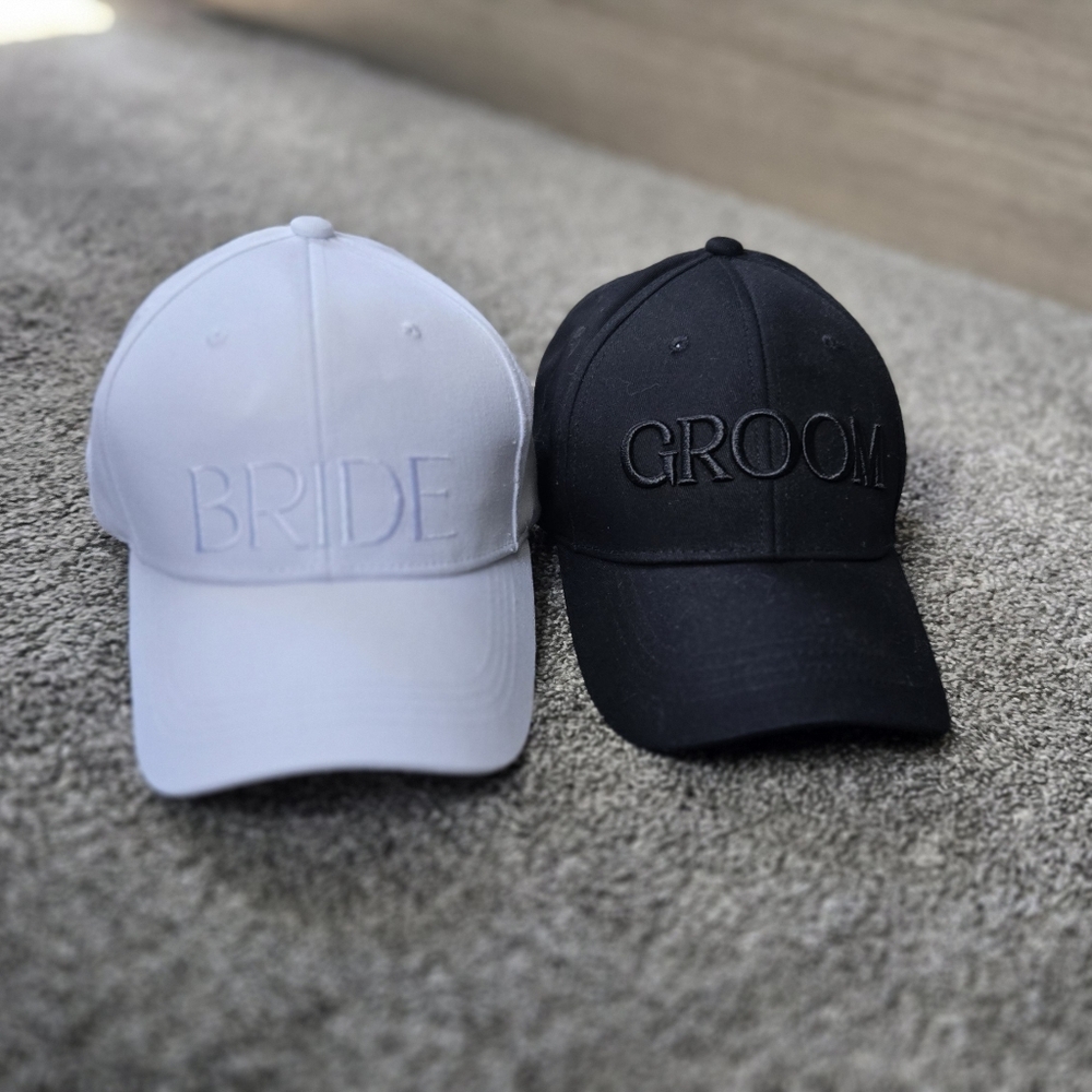 Bride and Groom Baseball Caps NEW - Picture 3 of 6